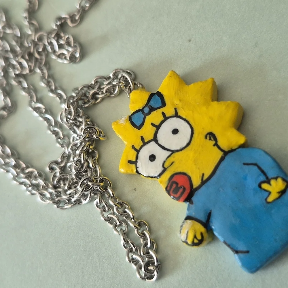 Maggie The Sympsons Cartoon Character Pendant Necklace - Picture 3 of 5